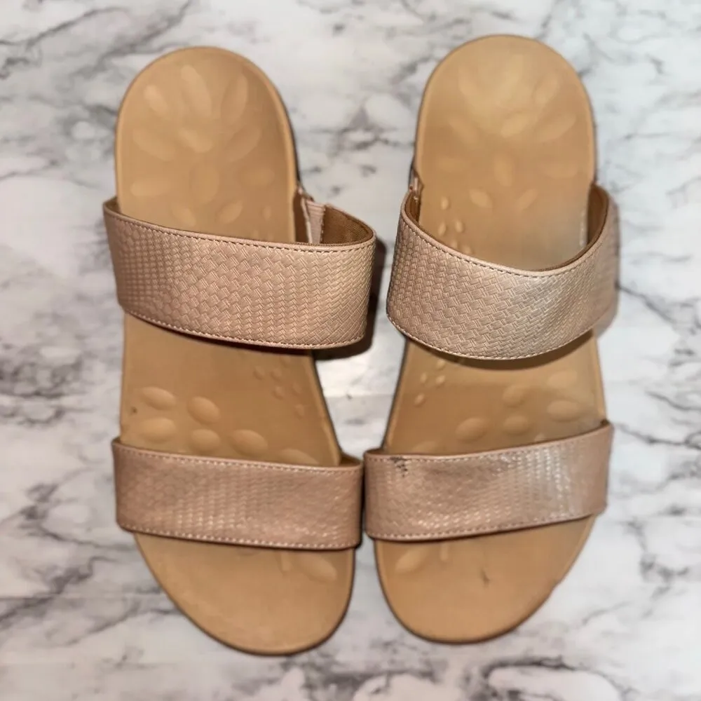 MEGNYA Double Strap Slip On Comfort Sandals women's size US 8 EUR 39 Tan - Image 3