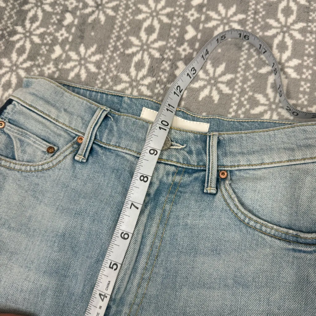 NWOT MOTHER‎ Superior Easy Does It Shorts Thanks Again Racer Wash Size 23 Blue - Image 13