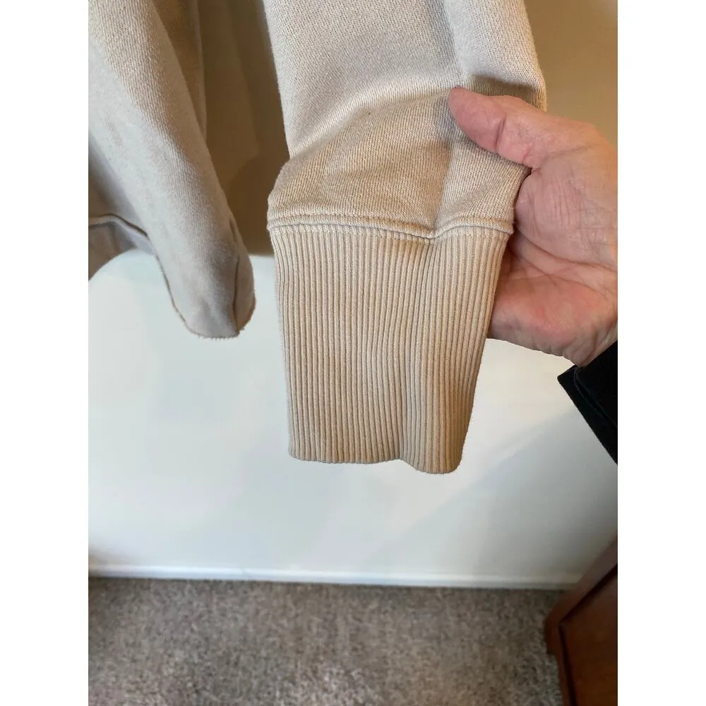 Aerie Long Sleeve Cropped Turtleneck Pullover Sweater Beige Women's Medium - Image 3