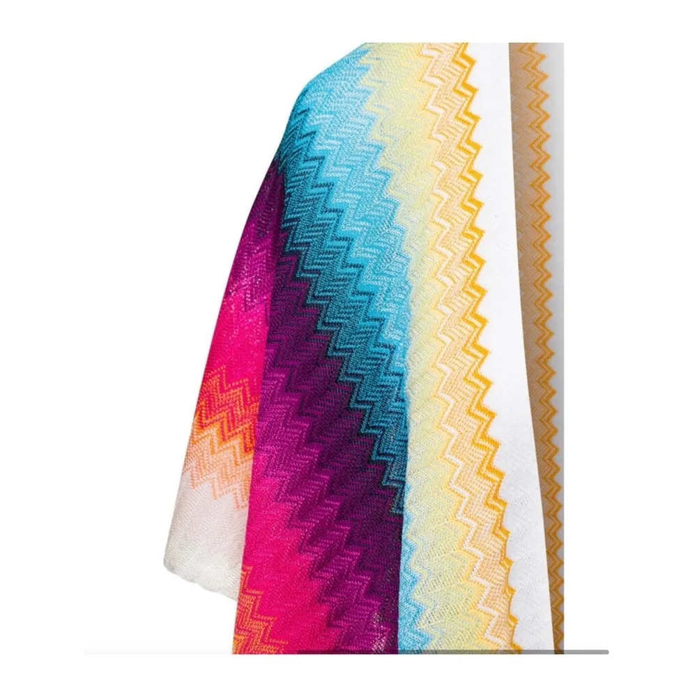Missoni Mantella 70x90 Multicolor Zigzag Pattern open Poncho NEW Red Size undefined - Image 4