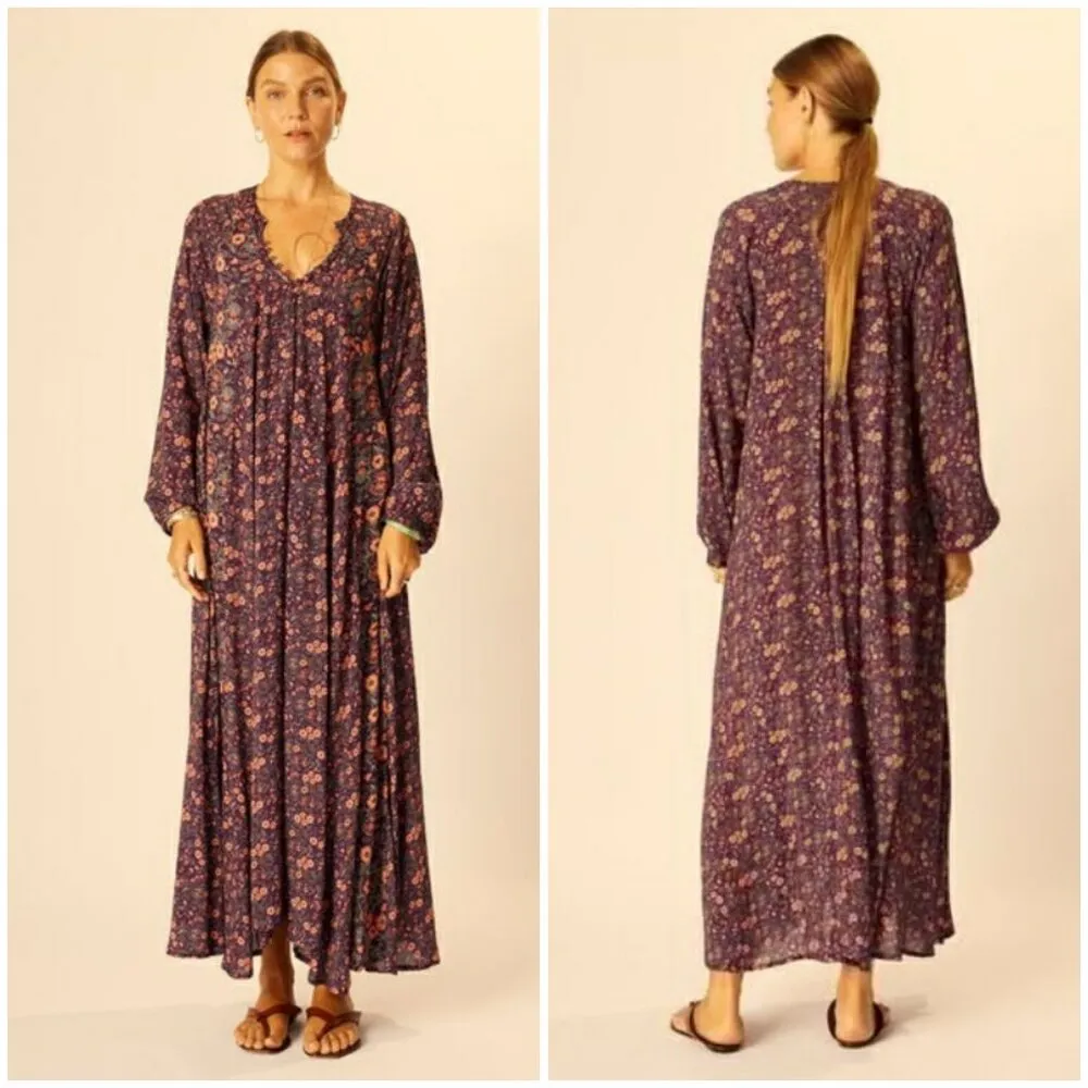 💕NATALIE MARTIN💕 Fiore Maxi Dress Petite Fleur Aubergine Floral Small NWOT - Image 4