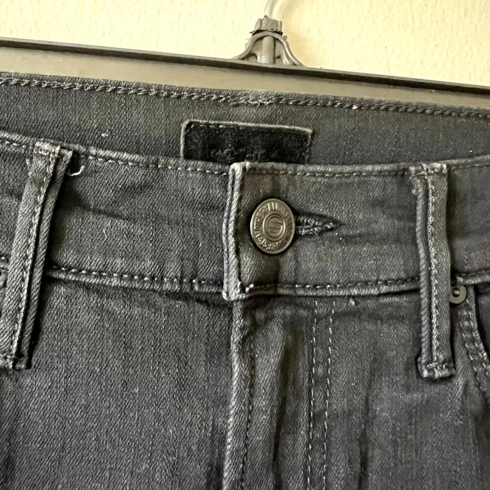 Mother Stunner zip Ankle Step Fray Not Guilty Skinny Jeans Size 26 DR Black - Image 4