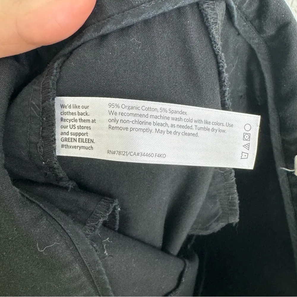 Womens Black Straight Ankle Side Zip Organic Cotton Pants Size M - Image 10