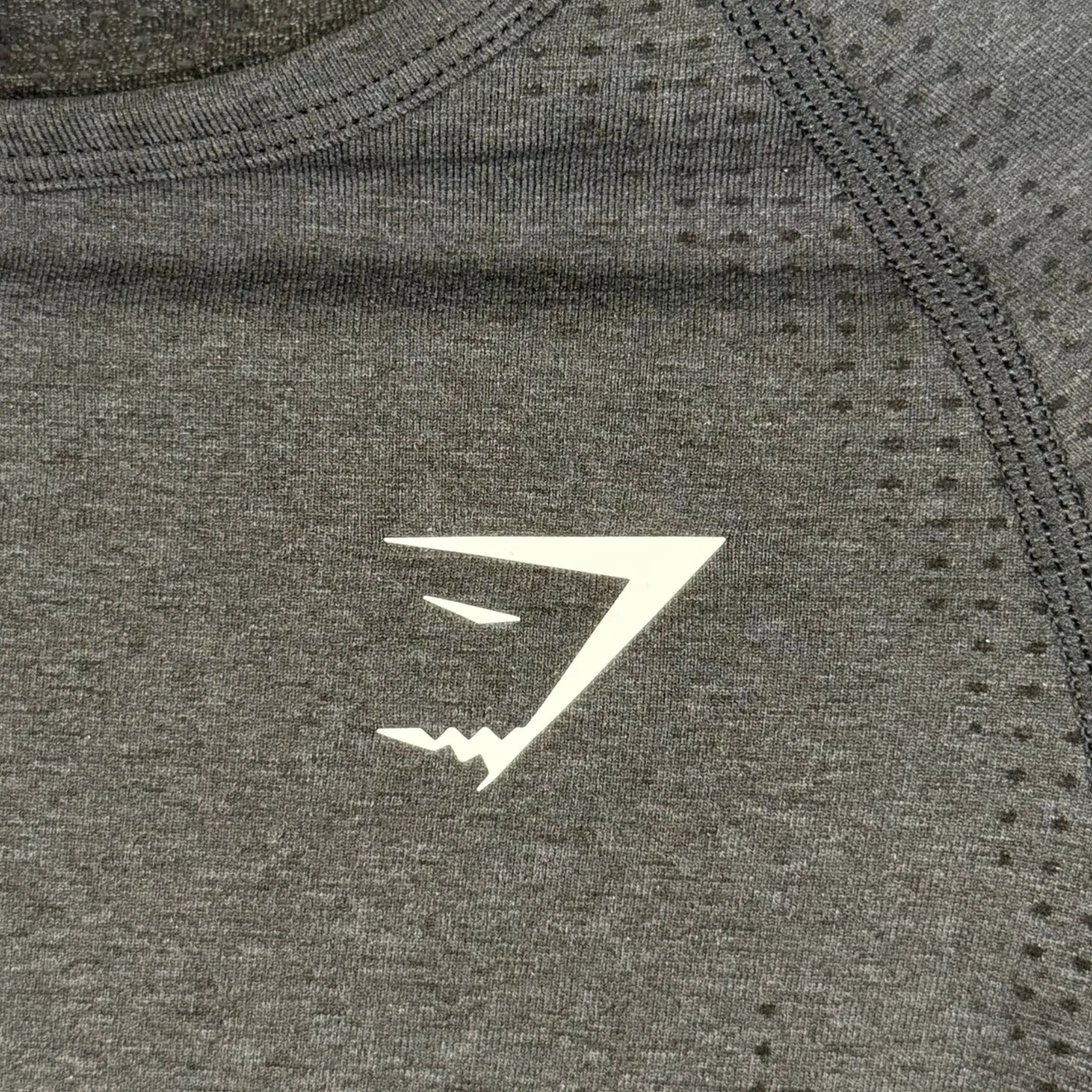 Gymshark Gray Vital Seamless Cropped Workout Long Sleeve Tee - Medium - Image 4