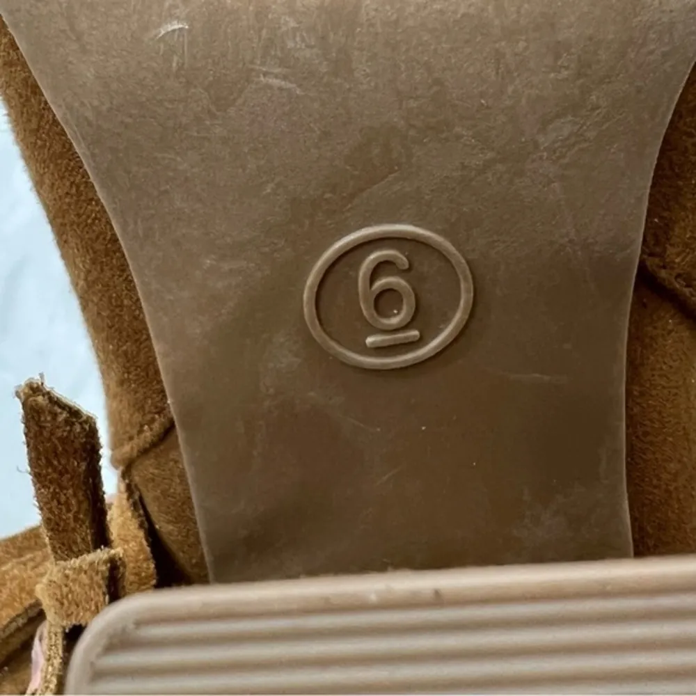 NWT DV by Dolce Vita Lotus Bootie Fringe Suede Open Toe Cognac 6 Western Cowgirl Brown - Image 12