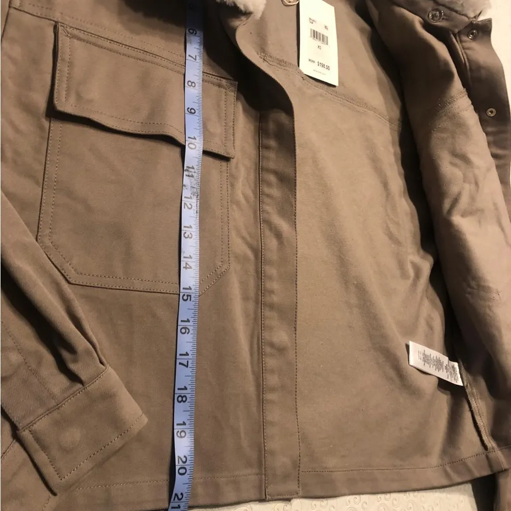 Splendid Women’s Sherpa Gray Tawny Collar Utility Jacket Size XS NWT - Image 12