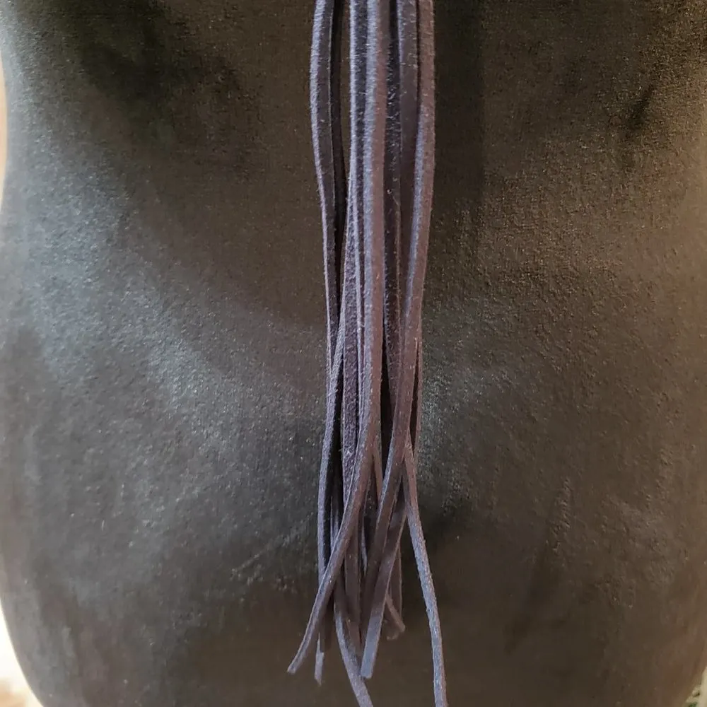 Womens Gold Tone Madewell Fringe Ring Tassel Collar Necklace with Lobster Clasp - Image 3