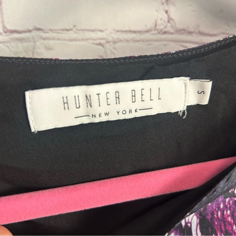 HUNTER BELL Blouse ladies Small colorful asymmetric silk hi/lo artsy - Image 11