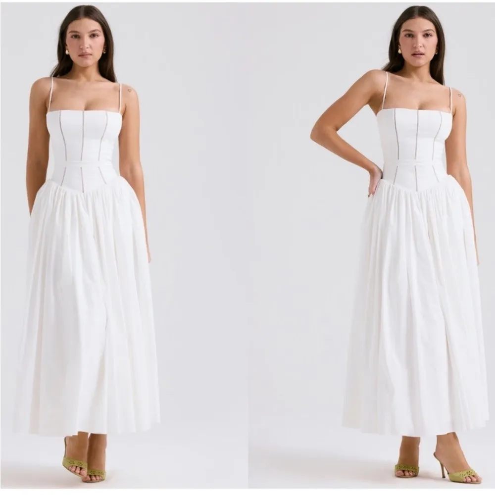 HOUSE OF CB M D-DD 'Ysabella' White Cotton‎ Maxi Sundress NWOT - Image 13