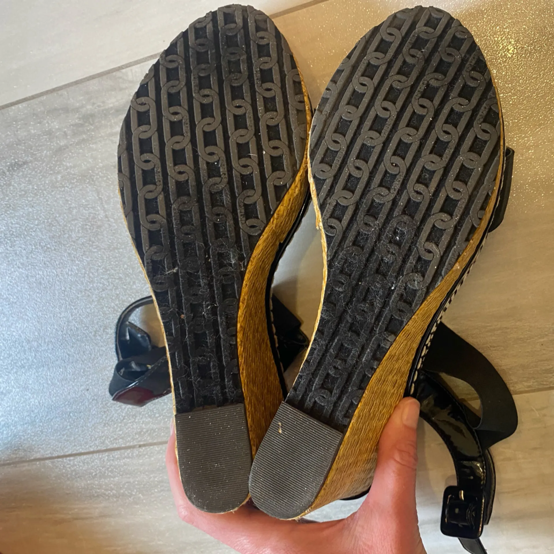 Charles by Charles David Straw Woven Wedges with Black Straps, women’s 10 - Image 10