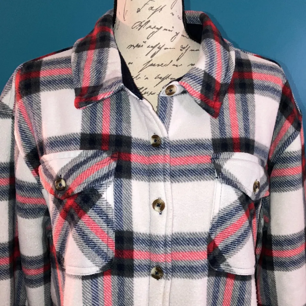 Sage Collective Super Plush Sherpa Lined Fleece Shirt Jacket with Pockets, XXL Red - Image 2