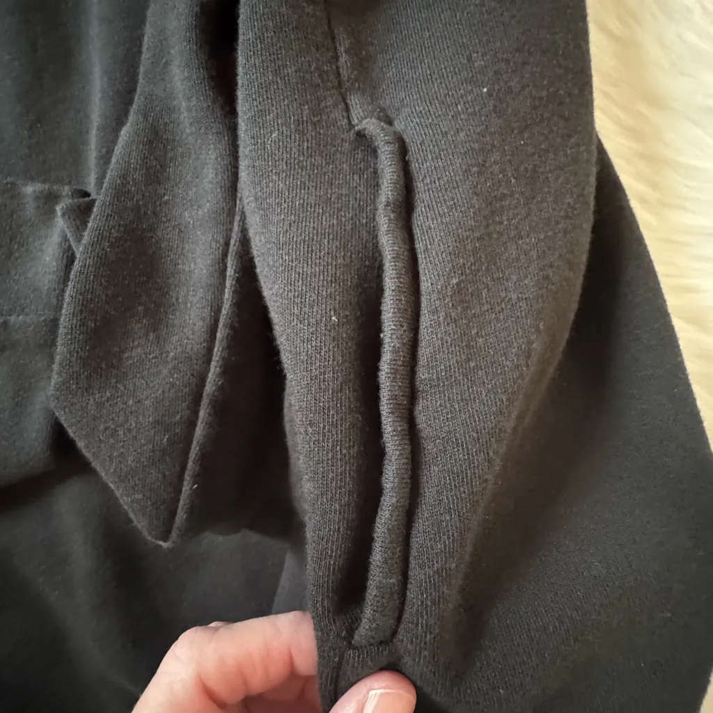 AllSaints size M Dahlia Drape Black Open Front Cardigan - Image 8