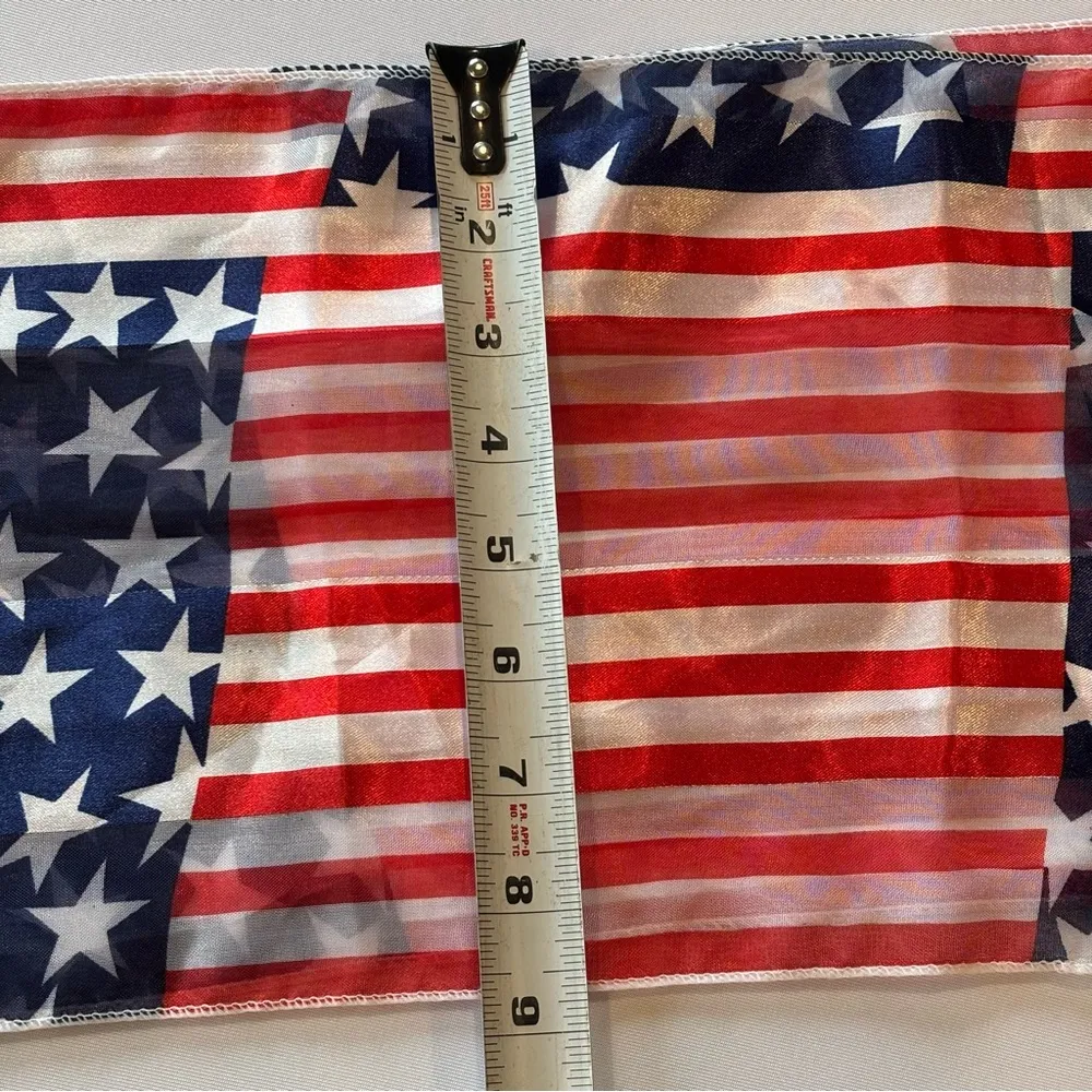 AMERICAN FLAG‎ 🇺🇸 Fourth of July Sheer Scarf 🧣 Red, White & Blue Scarf Red - Image 3