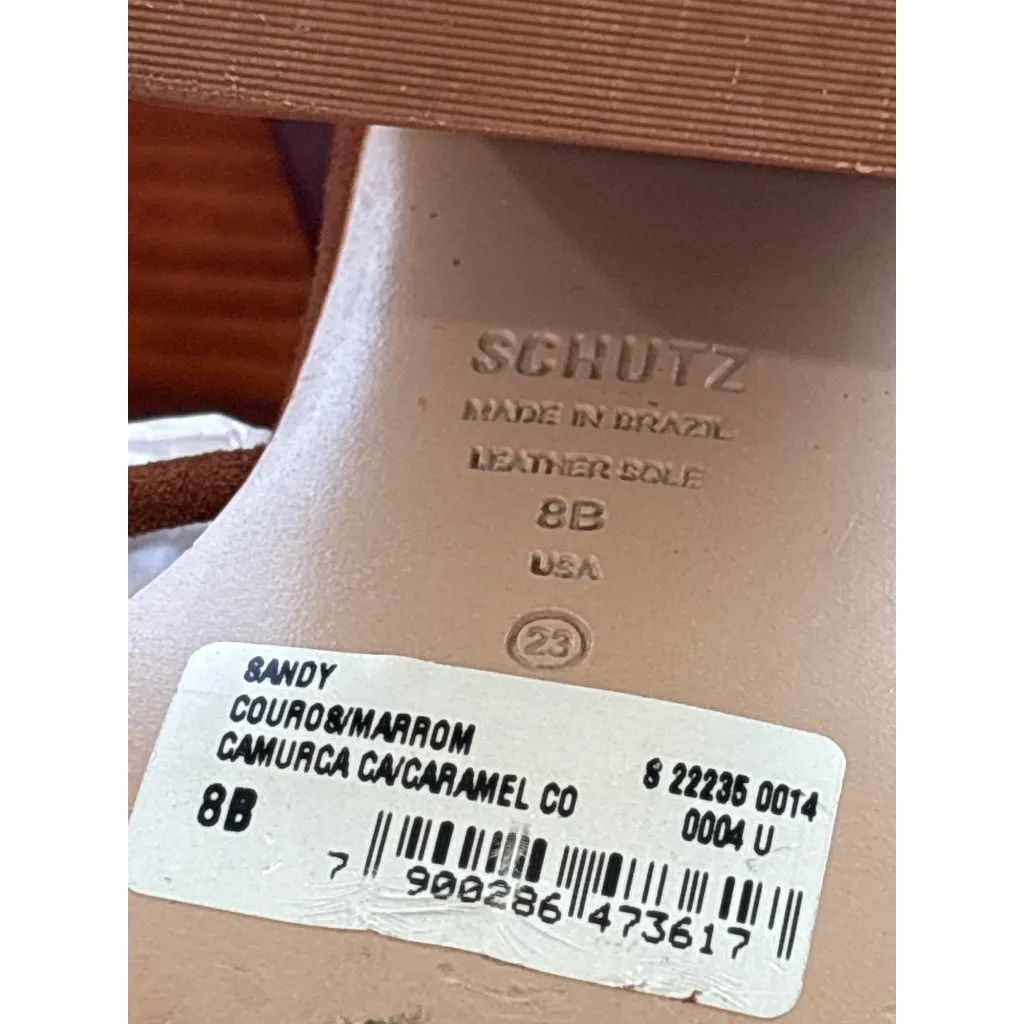 Schutz Sandy Sandals in Caramel Coffee Brown 8 with box Womens High Heels - Image 11