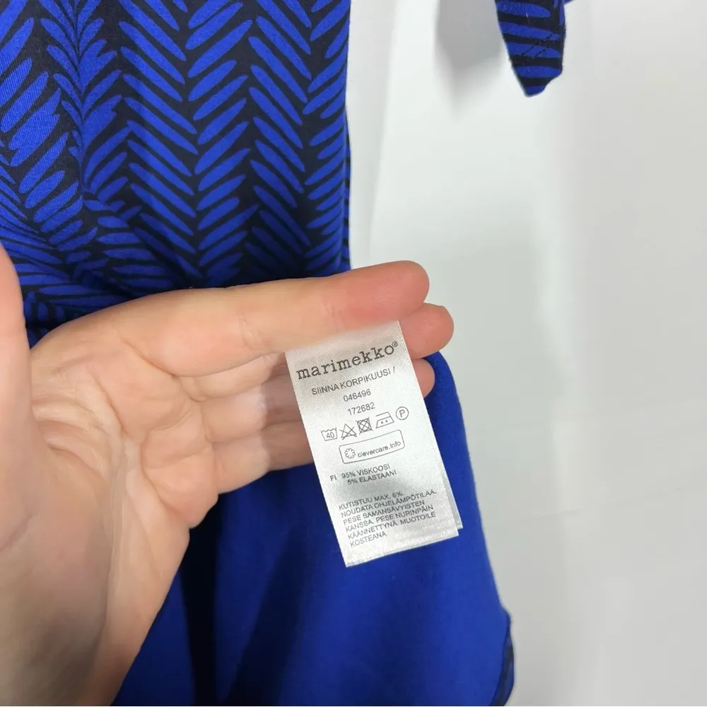 Marimekko Tricot Siinna Korpikuusi Tunic Dress Size XS Blue - Image 7