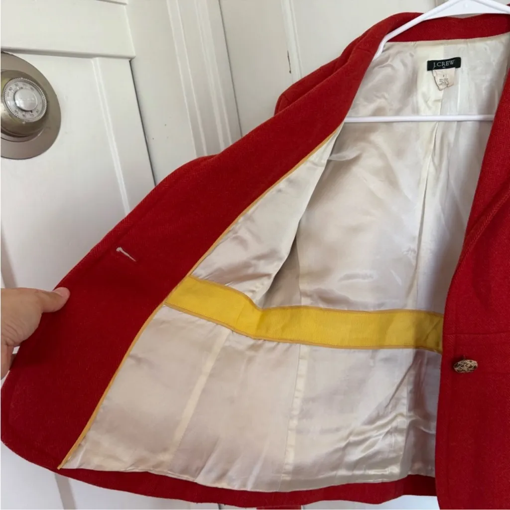 J.Crew rust orange wool blazer jacket size 2 - Image 8