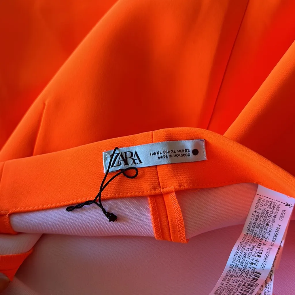 NWT ZARA BLOGGERS FAV ASYMMETRIC MINI SKIRT BRIGHT ORANGE XL - Image 10