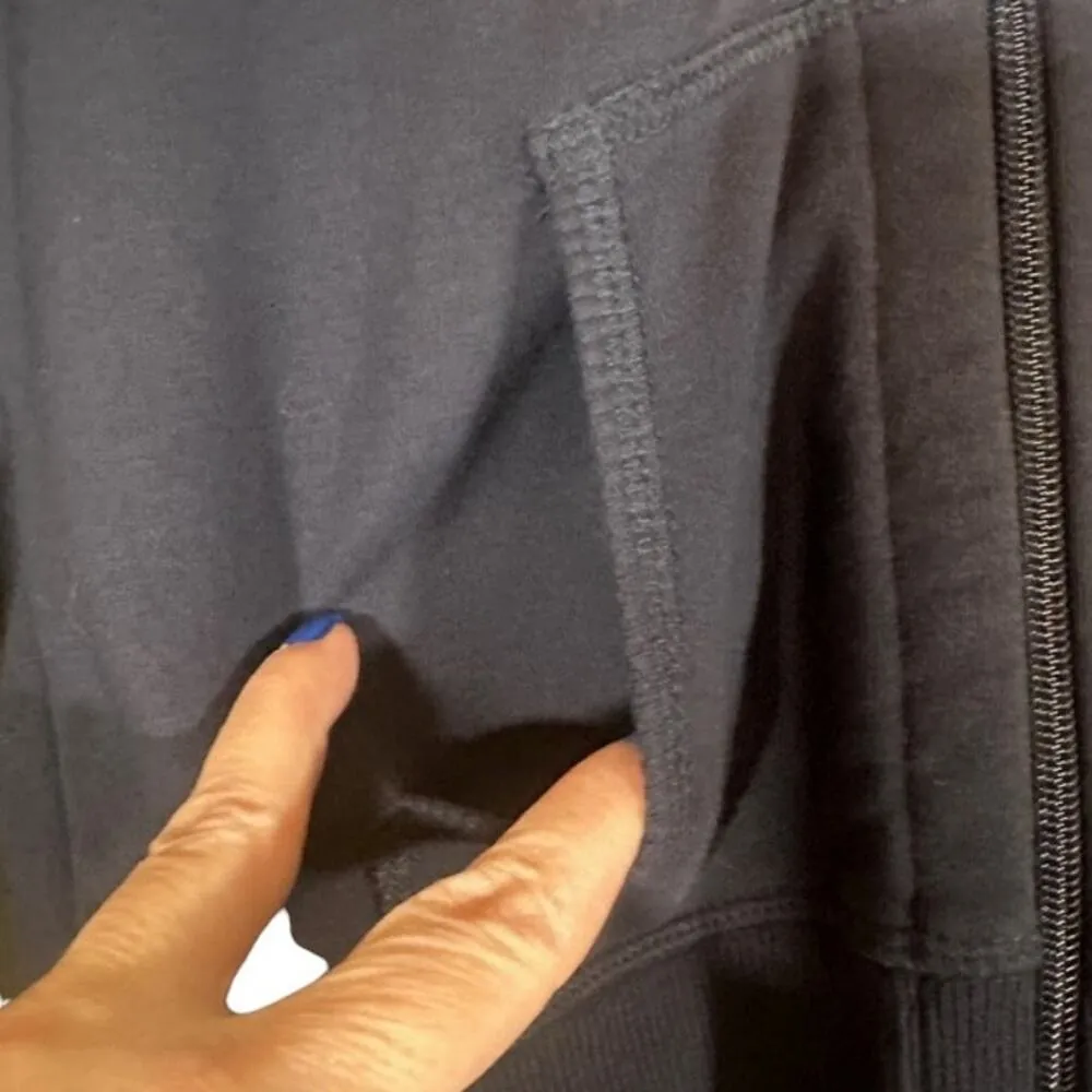 Bella + Canvas Navy Blue & Rose Gold Dog Mom Hooded Full Zip Jacket Women Sz S - Image 7