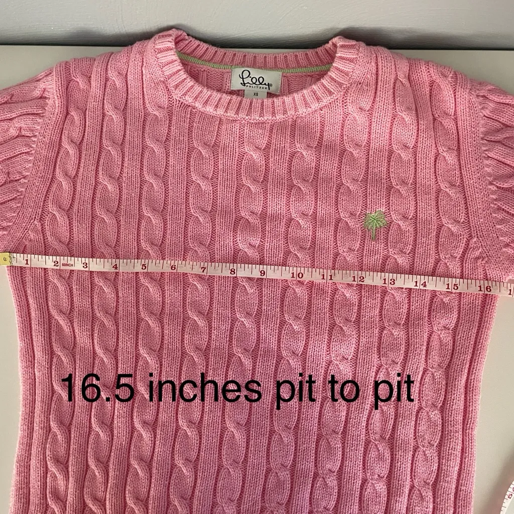 Vintage Barbie Pink Lilly Pulitzer cable-knit sweater-100% cotton - Image 5