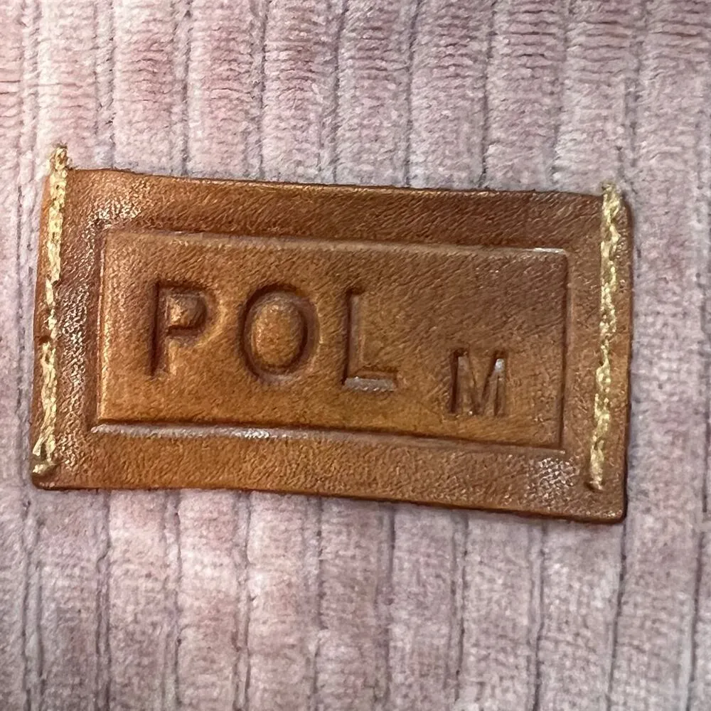 POL Dusty Pink Fleece Lined Rugged Raw Hem Corduroy Jacket Shacket Size M NWOT - Image 2