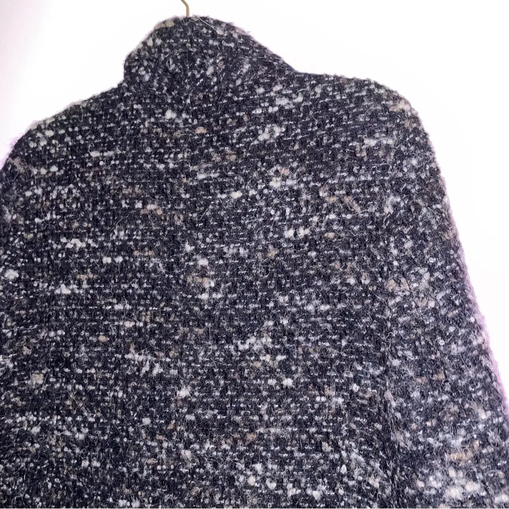 J Jill S Black Tweed Pea Coat Longline Jacket - Image 6