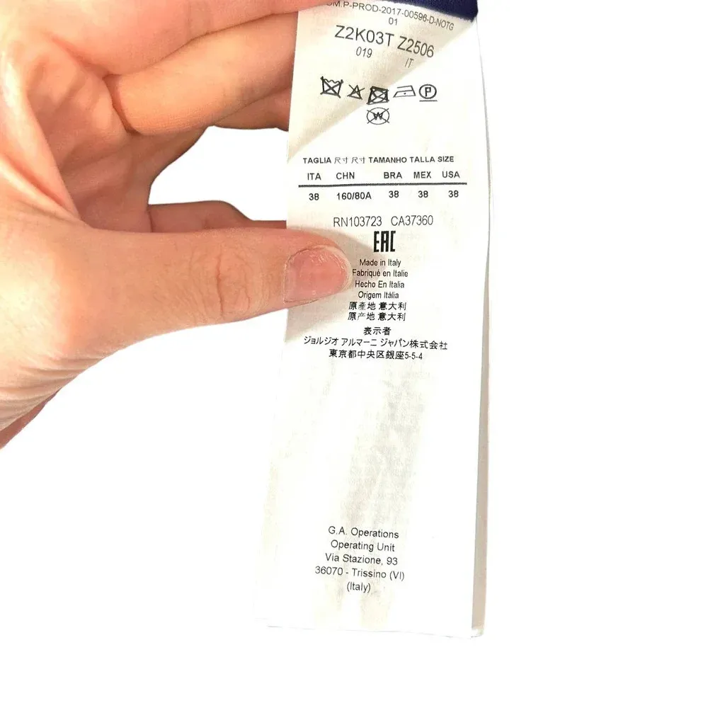 Emporio Armani Blue Runway Model Printed Sleeveless Blouse‎ Size 38 / US 2 - Image 7