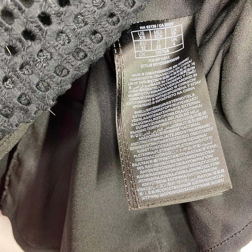 Guess Black Embroidered Eyelet Pencil Skirt Women's Size Extra Small XS - Image 5