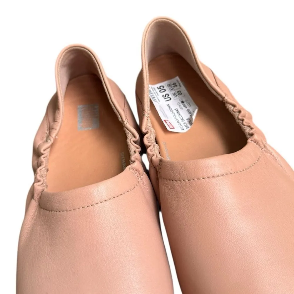 Fitflop Allegro Fold Down Back Ballerinas Beige Leather 5 NWT - Image 5