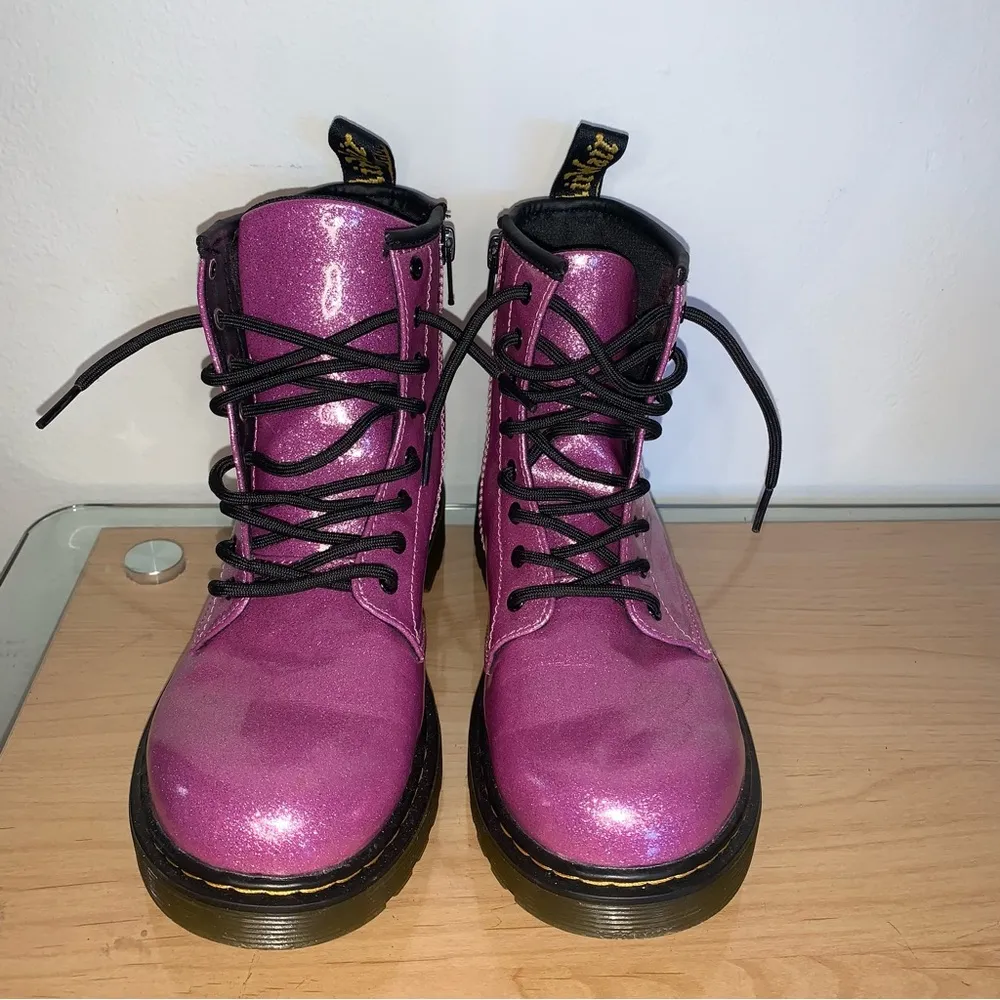 Dr. Martens 1460 8-Eye Pink Glitter Boot Size 5 - Image 2