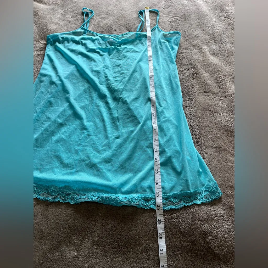 VICTORIA’S SECRET Vintage Electric Blue Sheer Lingerie Sleep Dress Sz M EUC - Image 6
