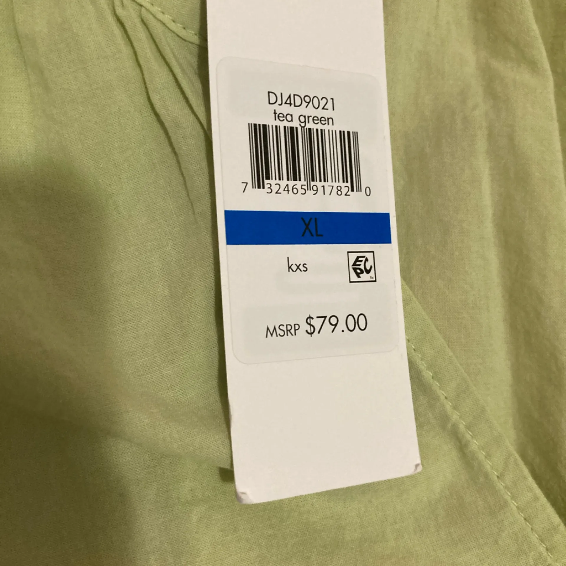 DKNY Jeans Light Green Tiered Babydoll Dress 3/4 Sleeve Pockets NWT XL - Image 6