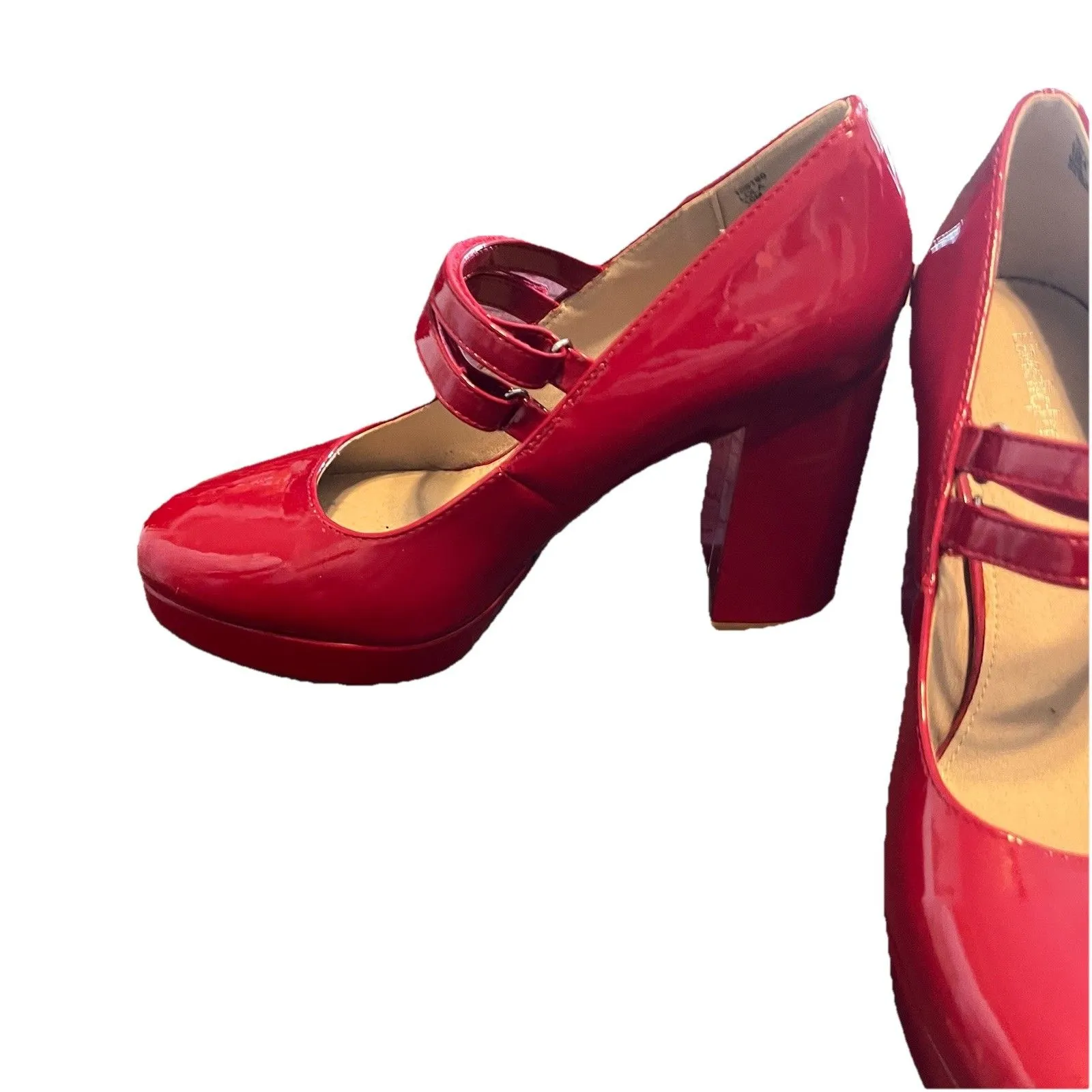 Limelight Womens Lola Chunky Platform Sandal High Heels Patent Red Dress Shoe 10 - Image 2