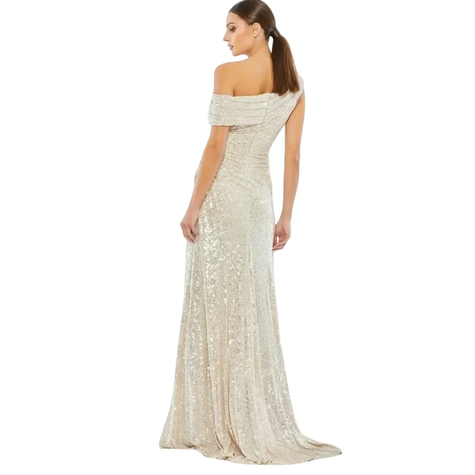 MAC DUGGAL 26550 One Shoulder Sequined Gown, Size 6, New with Tag MSRP $298 - Image 4