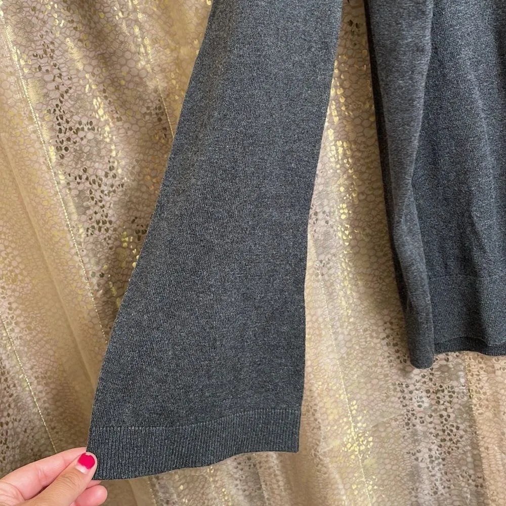 Michael Kors dark gray bell sleeve cold shoulder rhinestone sweater, M, NWT - Image 2