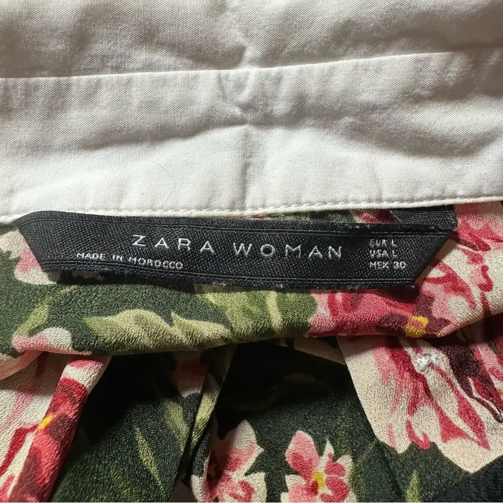 Floral Bow Neck White Collar Blouse Katie Krause Top Shirt large - Image 10