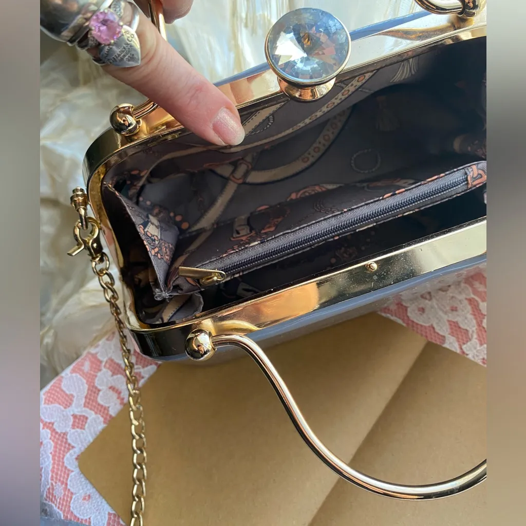 Periwinkle Blue/Gray Ladies Handbag w/Additional Shoulder Strap BNWOT!! Blue - Image 6