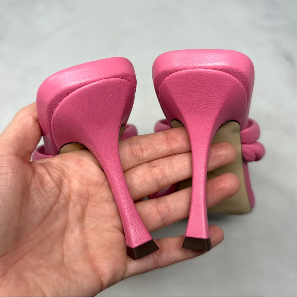 NEW Jimmy Choo Diosa Braided Square Toe Stiletto Heel Mule Sandals Pink 38.5 - Image 8