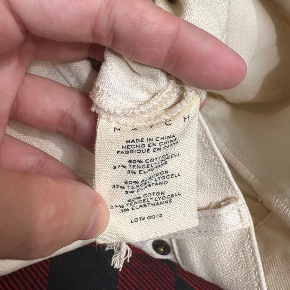 Hatch Under Belly Straight Leg Maternity Jean Vanilla White SZ 26 Free People - Image 15