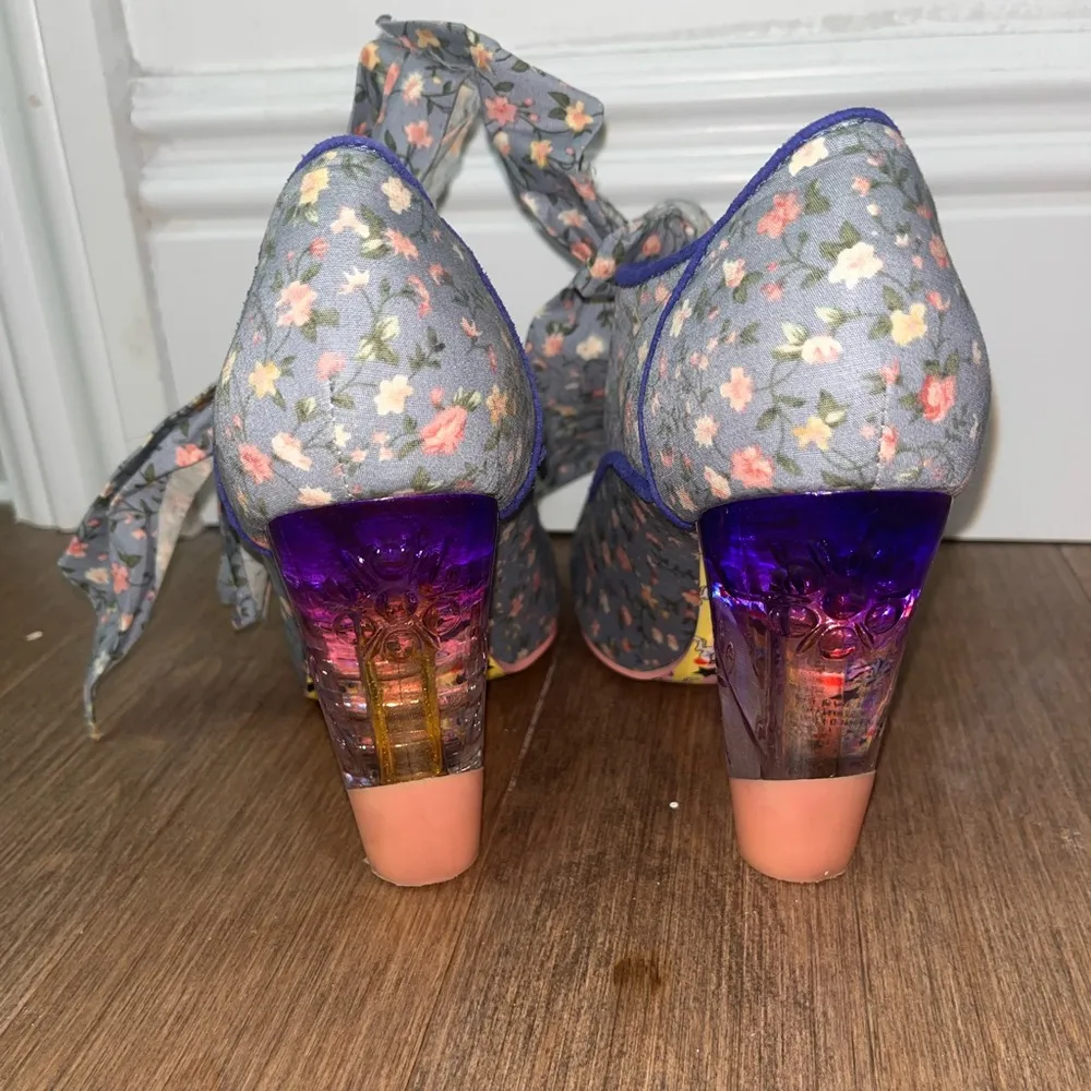 Irregular Choice blue dainty floral Irregular Choice Floral Booties Heels 6.5 - Image 10