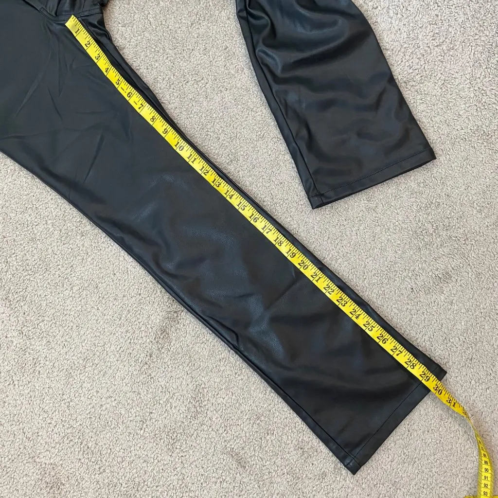 Bardot Alesi Vegan Leather Straight Leg Pants Womens Size S Black‎ - Image 7