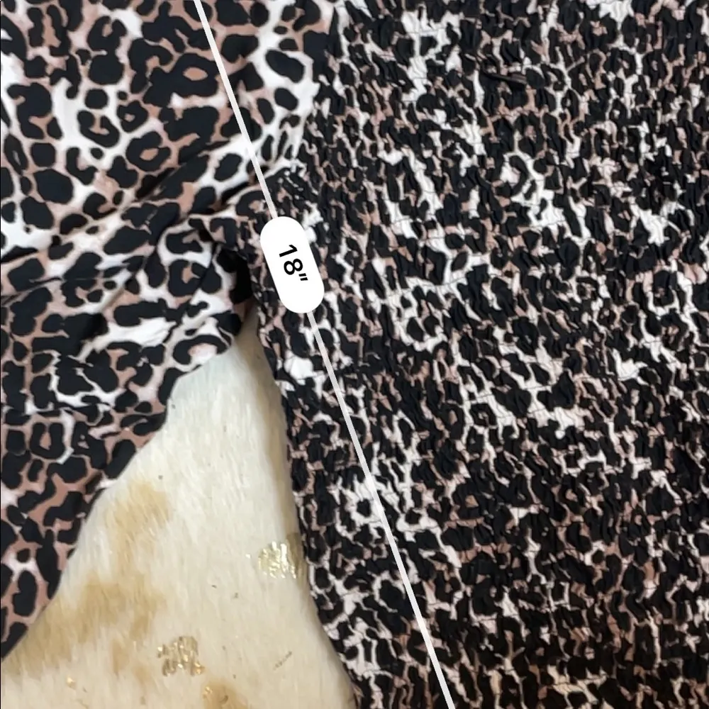 Leopard print smocked puffy sleeve top Size XS - Image 3