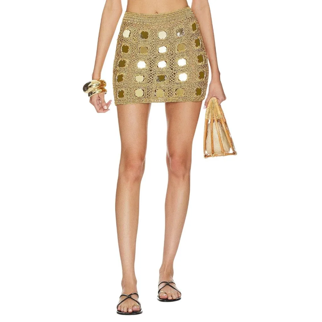 Alix Pinho Translucid Mini Skirts in Gold X - Image 8