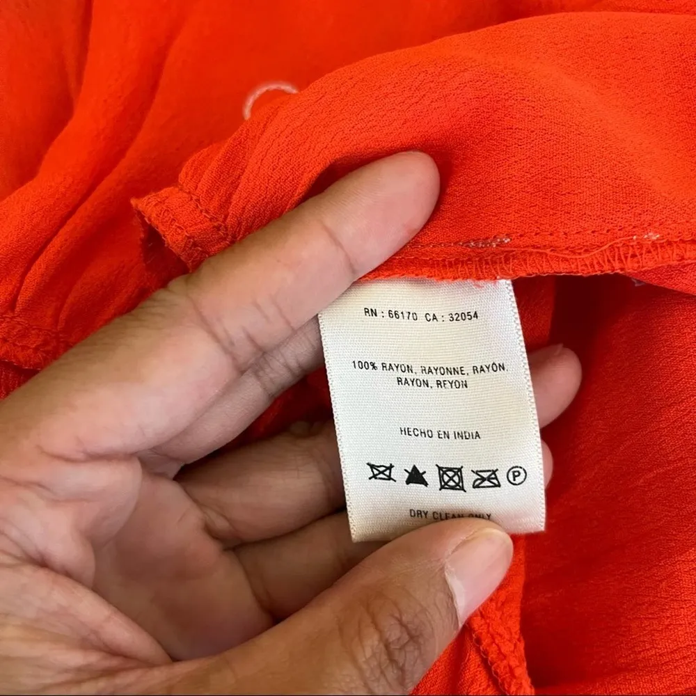 Anthropologie Leifnotes Orange Circle Dot Midi Dress - Image 8