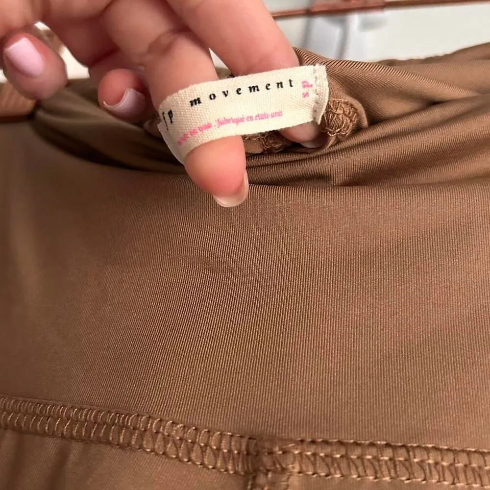 Free People Movement Split Hem Flare Leggings boho athleisure Brown Small - Image 6