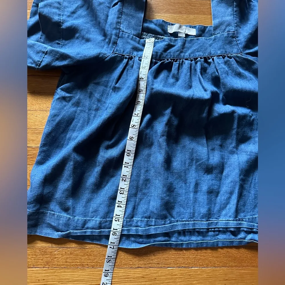 Loft Pinafore-style Linen Blend Top, Size Small - Image 3