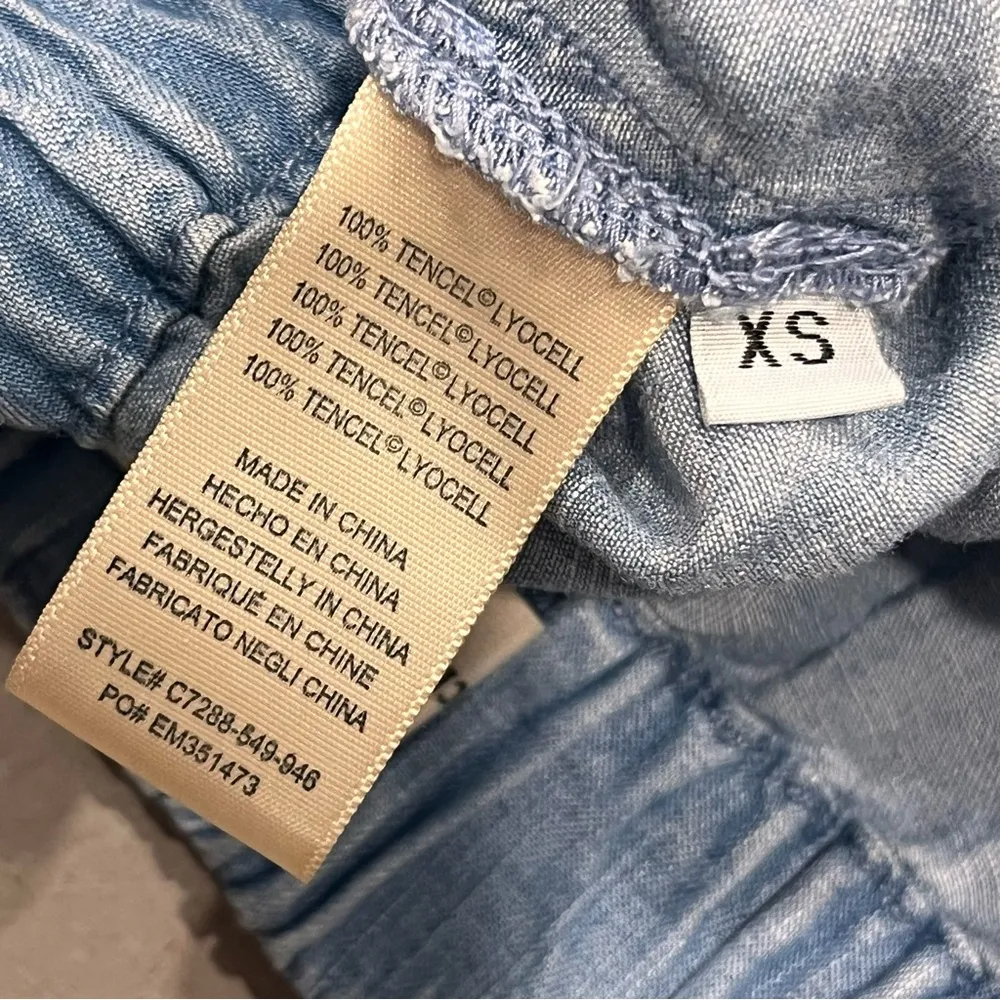 Cloth & Stone Women's Wide Leg Light Wash Chambray Breezy Pants size XS - Image 12