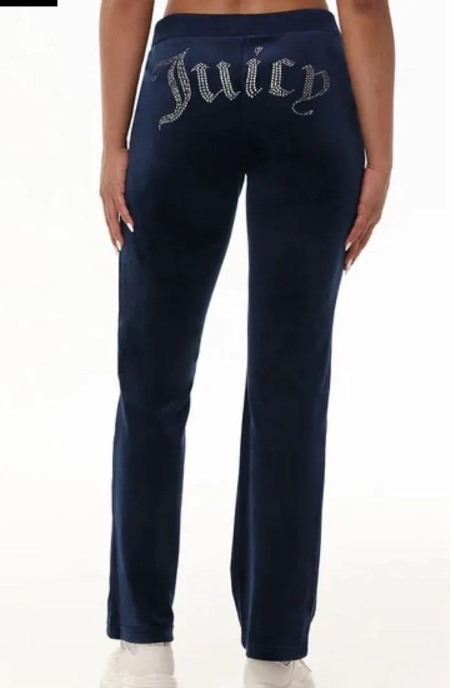 - New Juicy Couture Navy blue bling Velour Tracksuit Large - Image 7