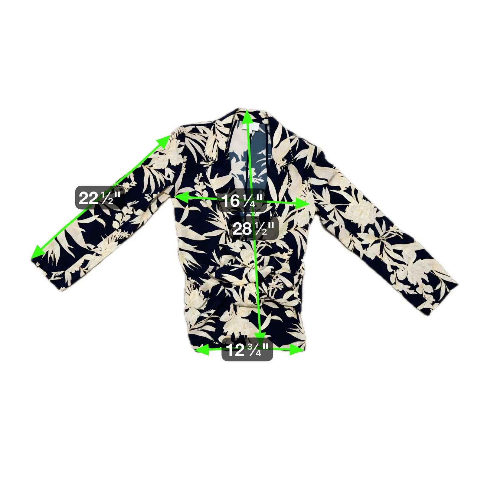 Christy Lynn Laiken Coastal Luxury Snap Front Floral Blazer XS Resort Old Money - Image 13