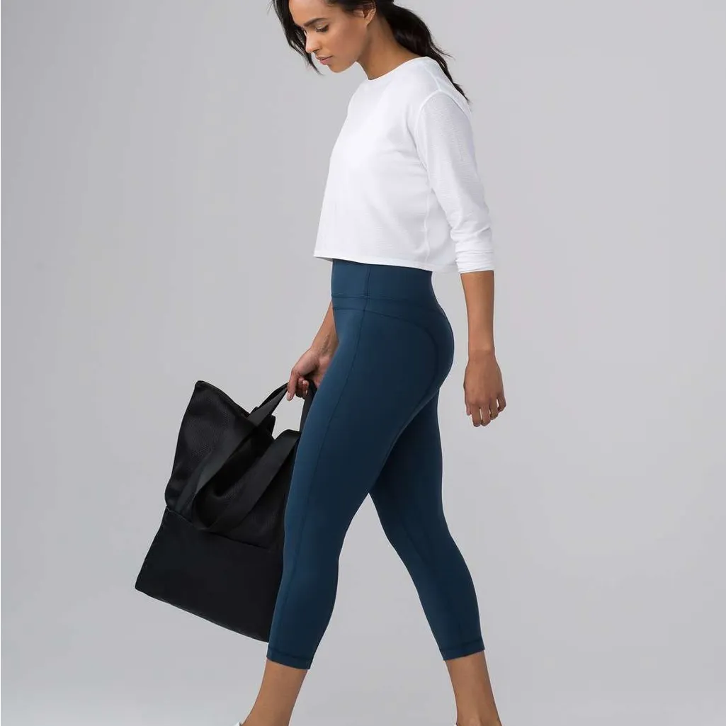 Lululemon Athletica Pushing Limits Heather White Long Sleeve | 6 - Image 9