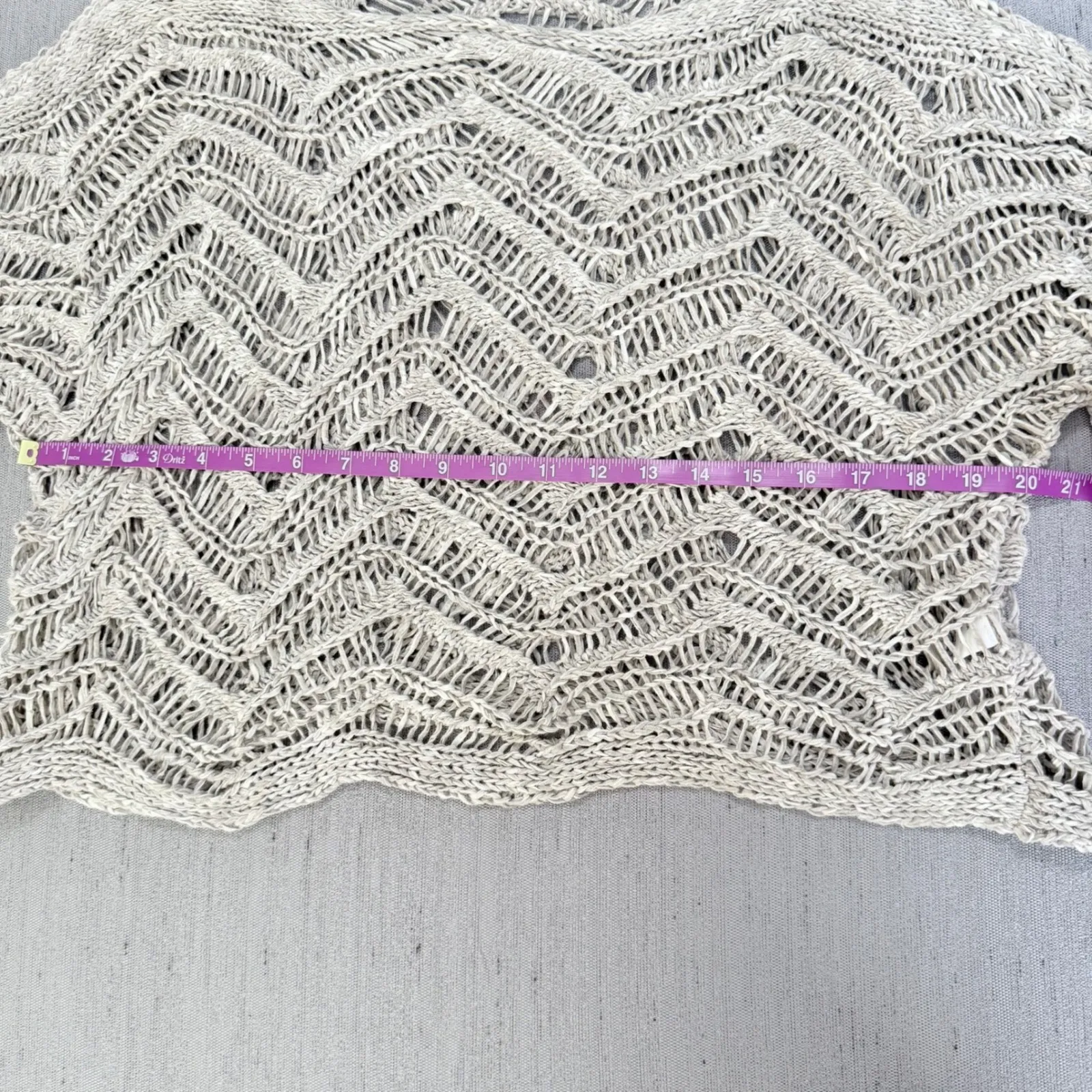 Eileen Fisher Size XS Open Knit‎ Weave Top Cotton Blend Sweater Beach Layering - Image 8